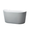 Custom Made White Acrylic Deep Small Freestanding Soaking Bathtub